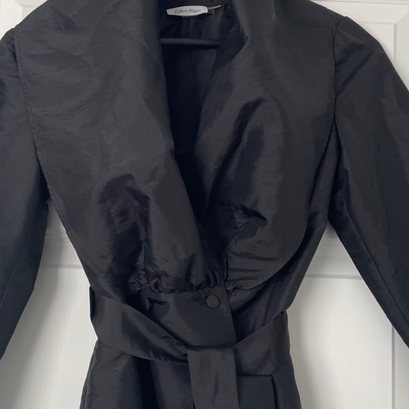 NWOT Calvin Klein Cropped Shawl Collar Jacket - Black - S - Picture 3 of 7